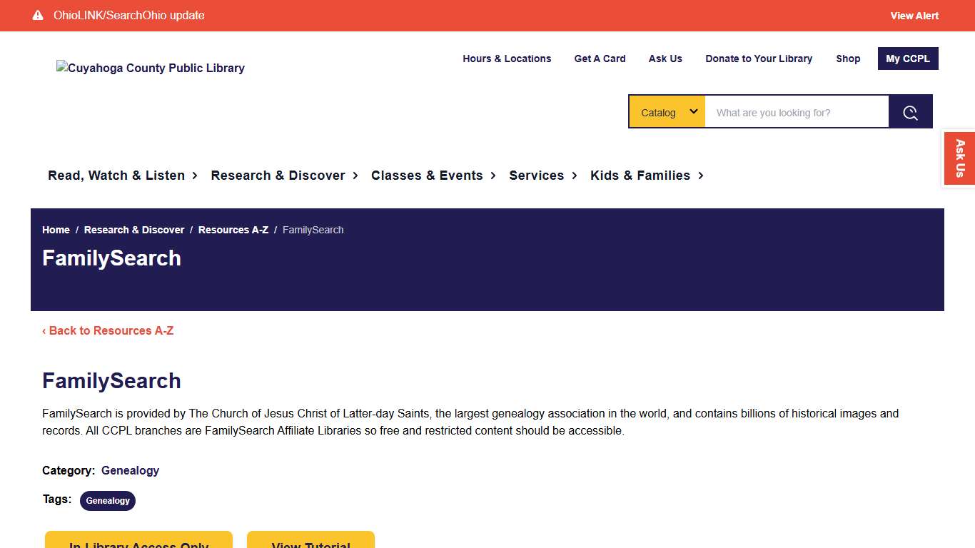 Research Discover - Cuyahoga County Public Library